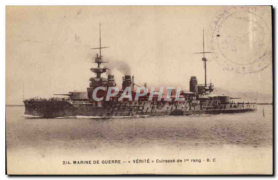 CPA Bateau de Guerre Verite Cuirasse de 1er rang
