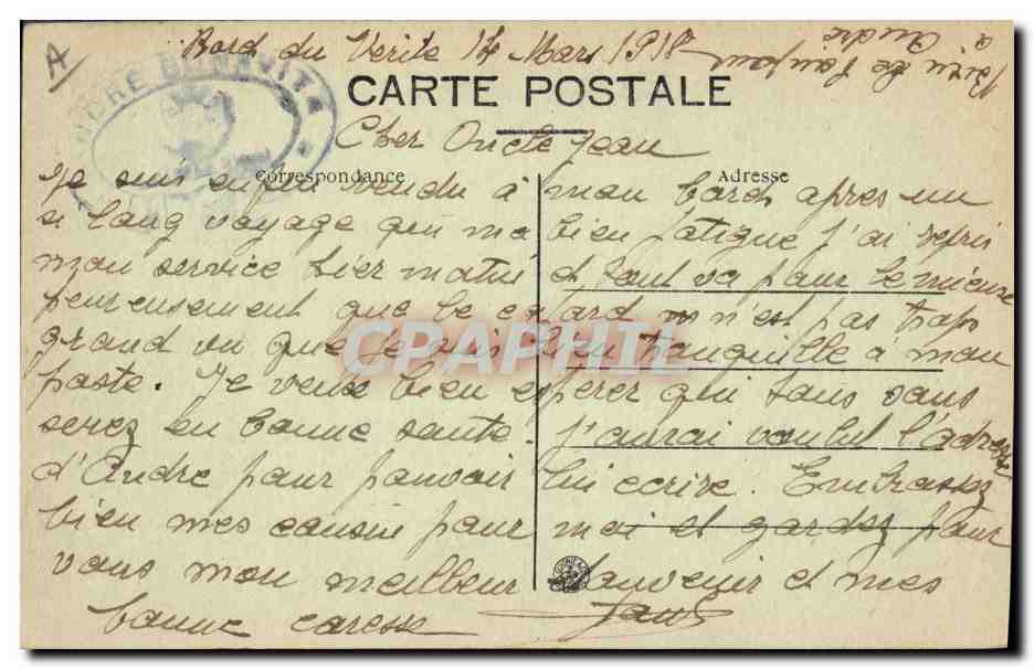 CPA Bateau de Guerre Verite Cuirasse de 1er rang — Verso