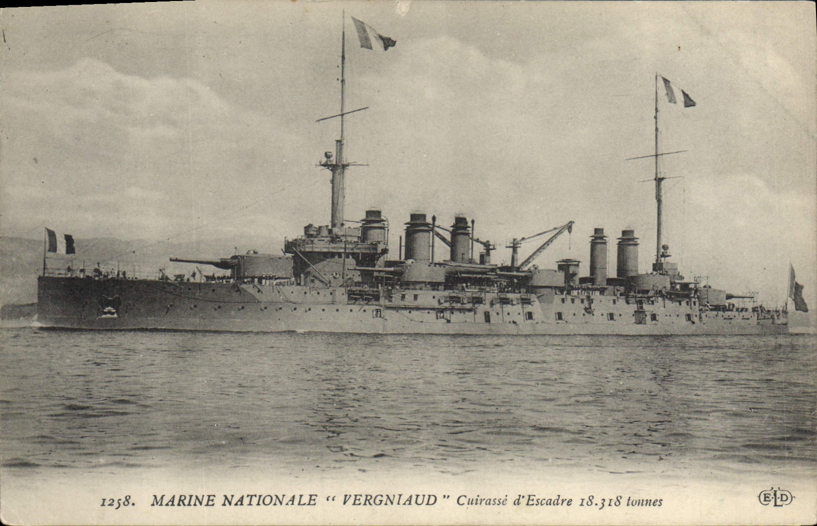 Cuirassé "Vergniaud" — Marine Nationale — éditeur ELD, n° 1258
