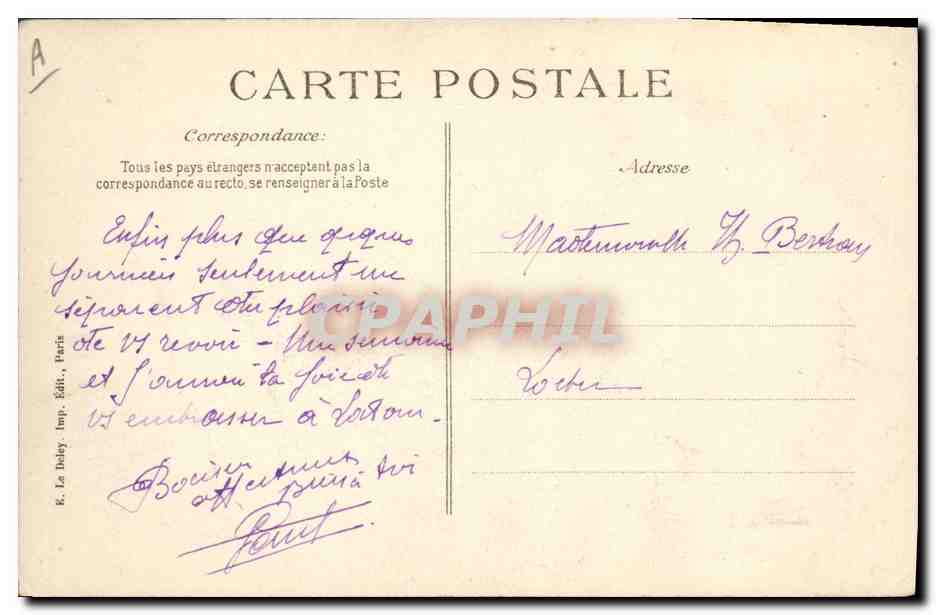Cuirassé "Vergniaud" — Marine Nationale — éditeur ELD, n° 1258 — Reverso