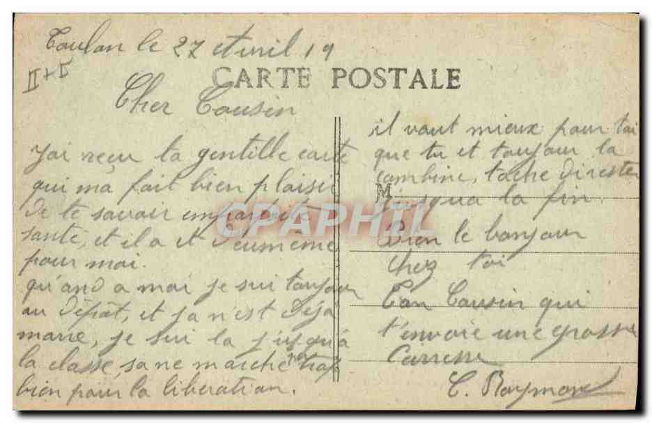 CPA Bateau de Guerre Voltaire Cuirasse de 1er rang — Verso