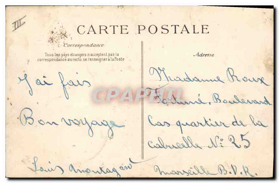CPA Bateau de Guerre Le Vergniaud Cuirasse d'escadre — Verso