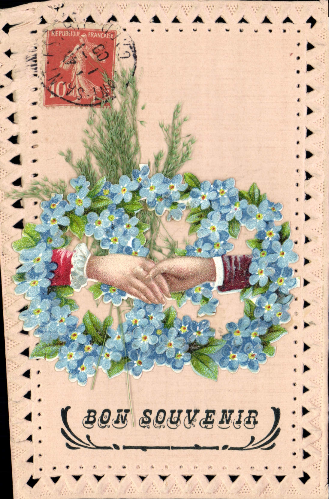 CPA Fantaisie Main Fleurs 