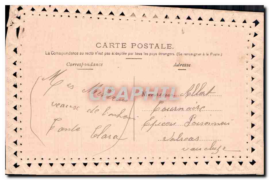 CPA Fantaisie Main Fleurs  — Rückseite