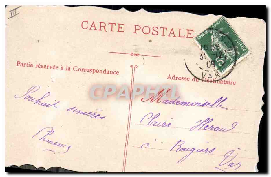 CPA Fantaisie Main Fleurs Oiseaux — Verso