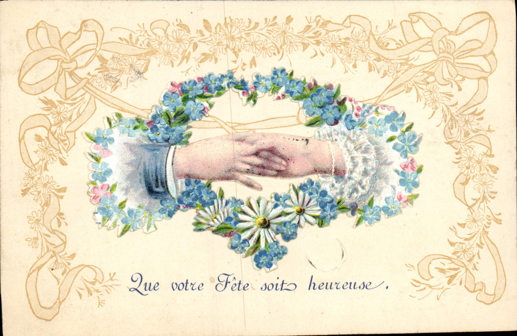CPA Fantaisie Main Fleurs 