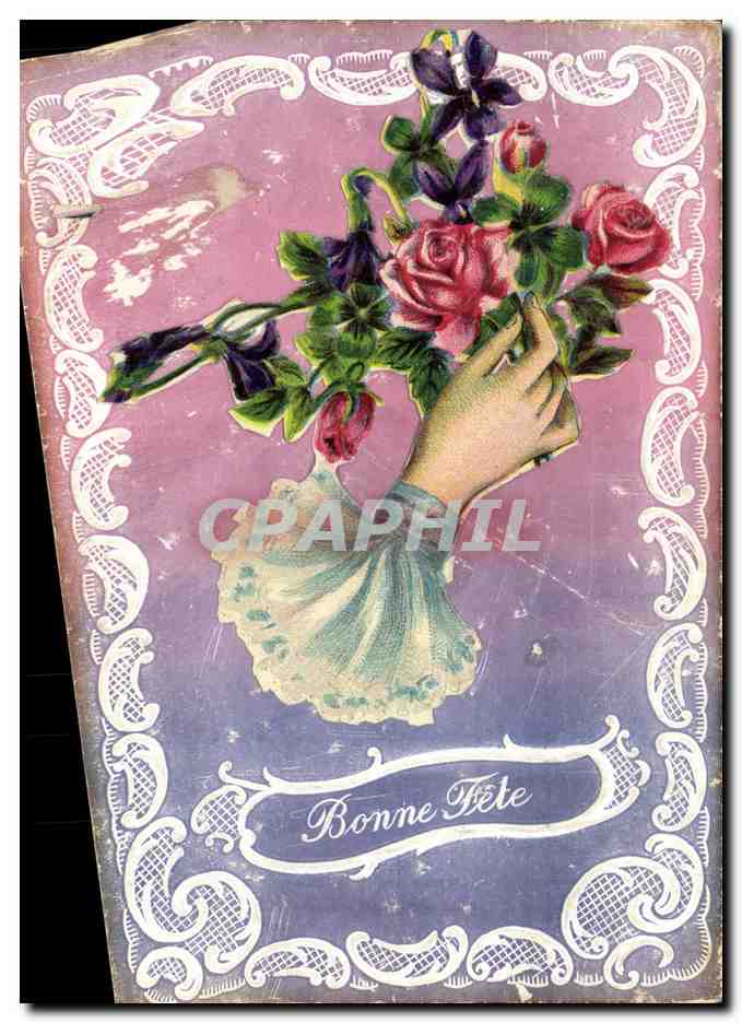 CPA Fantaisie Main Fleurs 