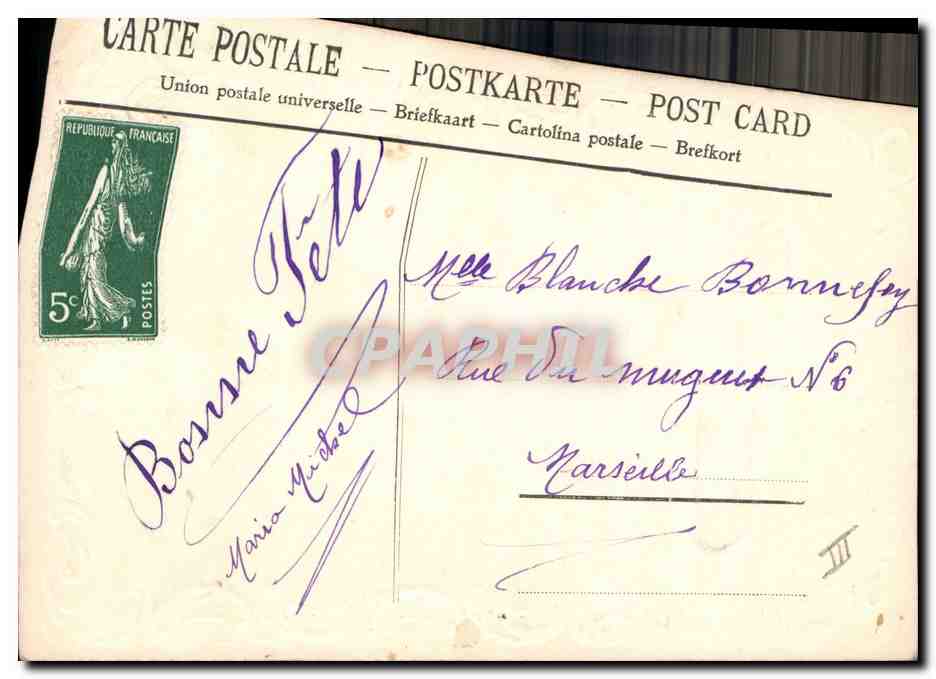 CPA Fantaisie Main Fleurs  — Verso