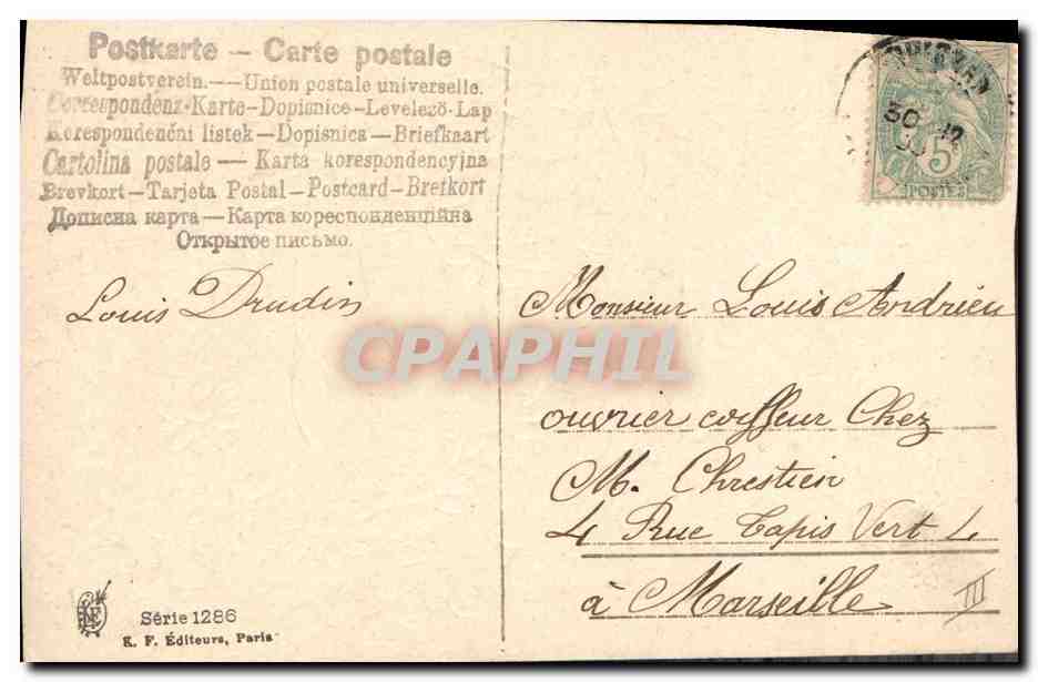 CPA Fantaisie Main Fleurs  — Verso