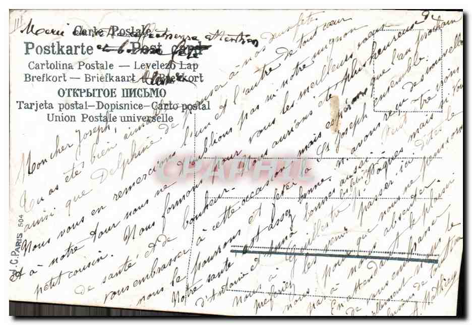 CPA Fantaisie Main Fleurs Trefles — Verso