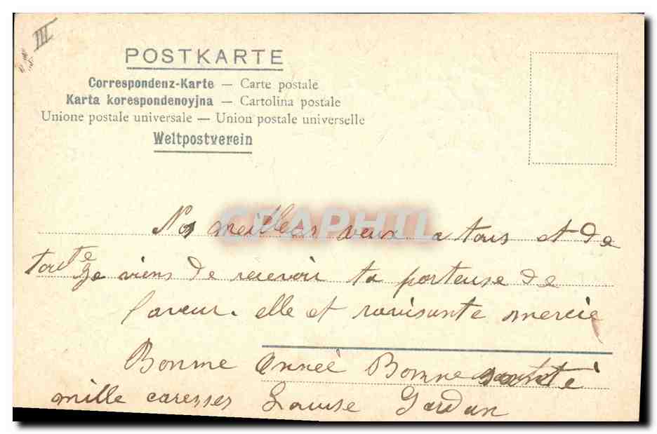 CPA Fantaisie Main Fleurs Trefles — Verso