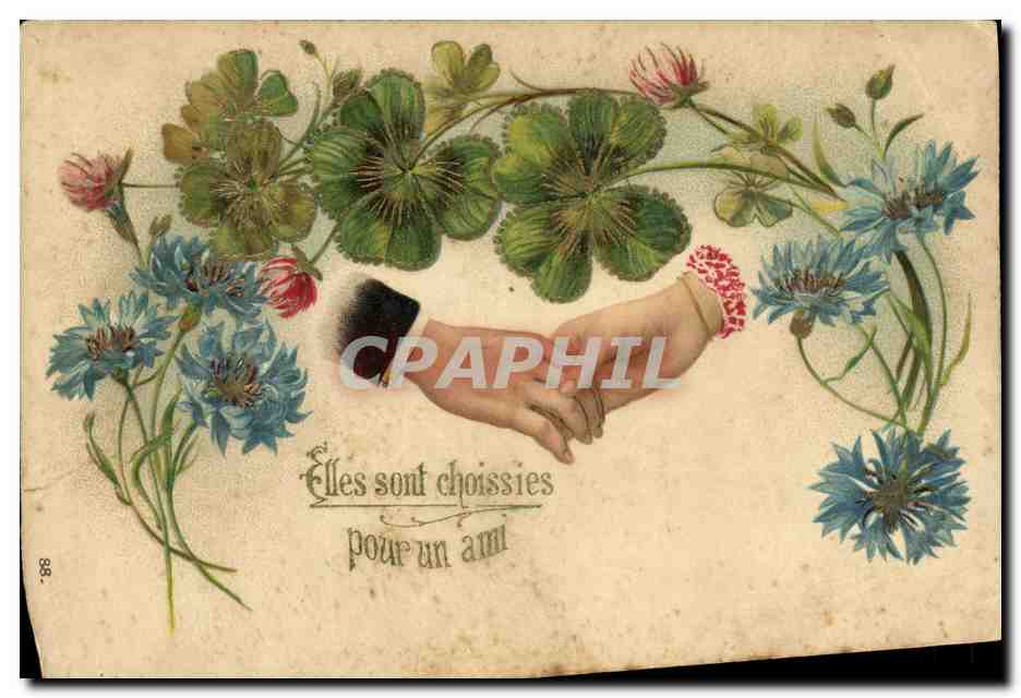 CPA Fantaisie Main Fleurs 