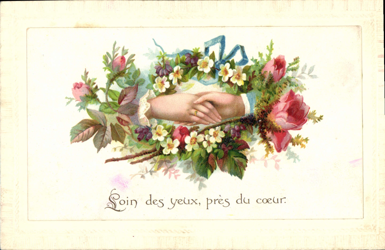 CPA Fantaisie Main Fleurs 