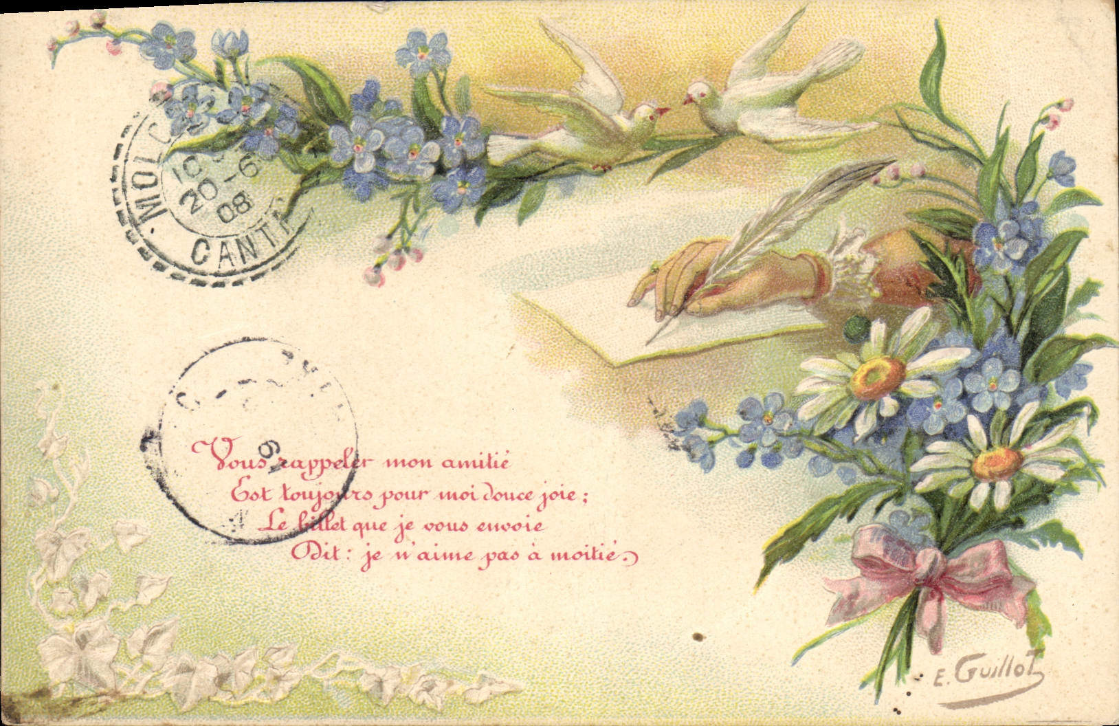 CPA Fantaisie Main Fleurs Colombes