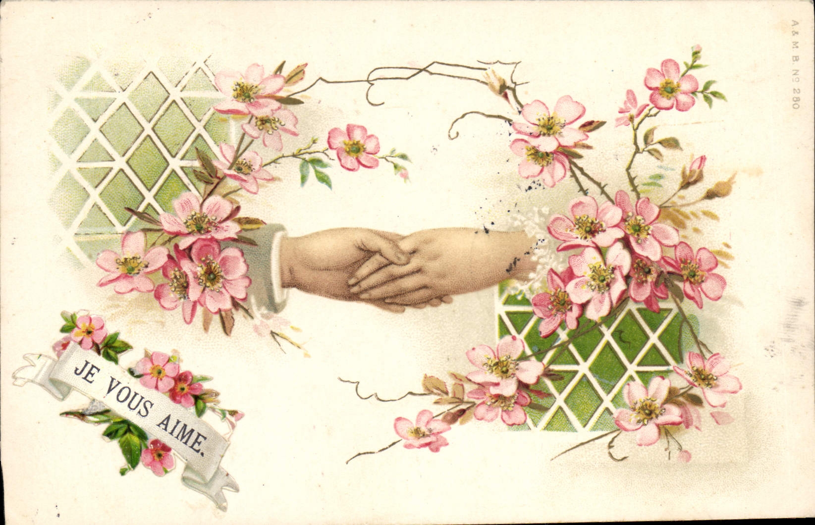 CPA Fantaisie Main Fleurs 