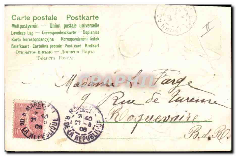 CPA Fantaisie Main Fleurs Enfants — Rückseite