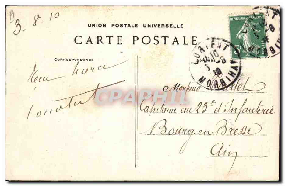 CPA Folklore Jeune fille de Pont L'Abbe Profil de la coiffe  — Verso