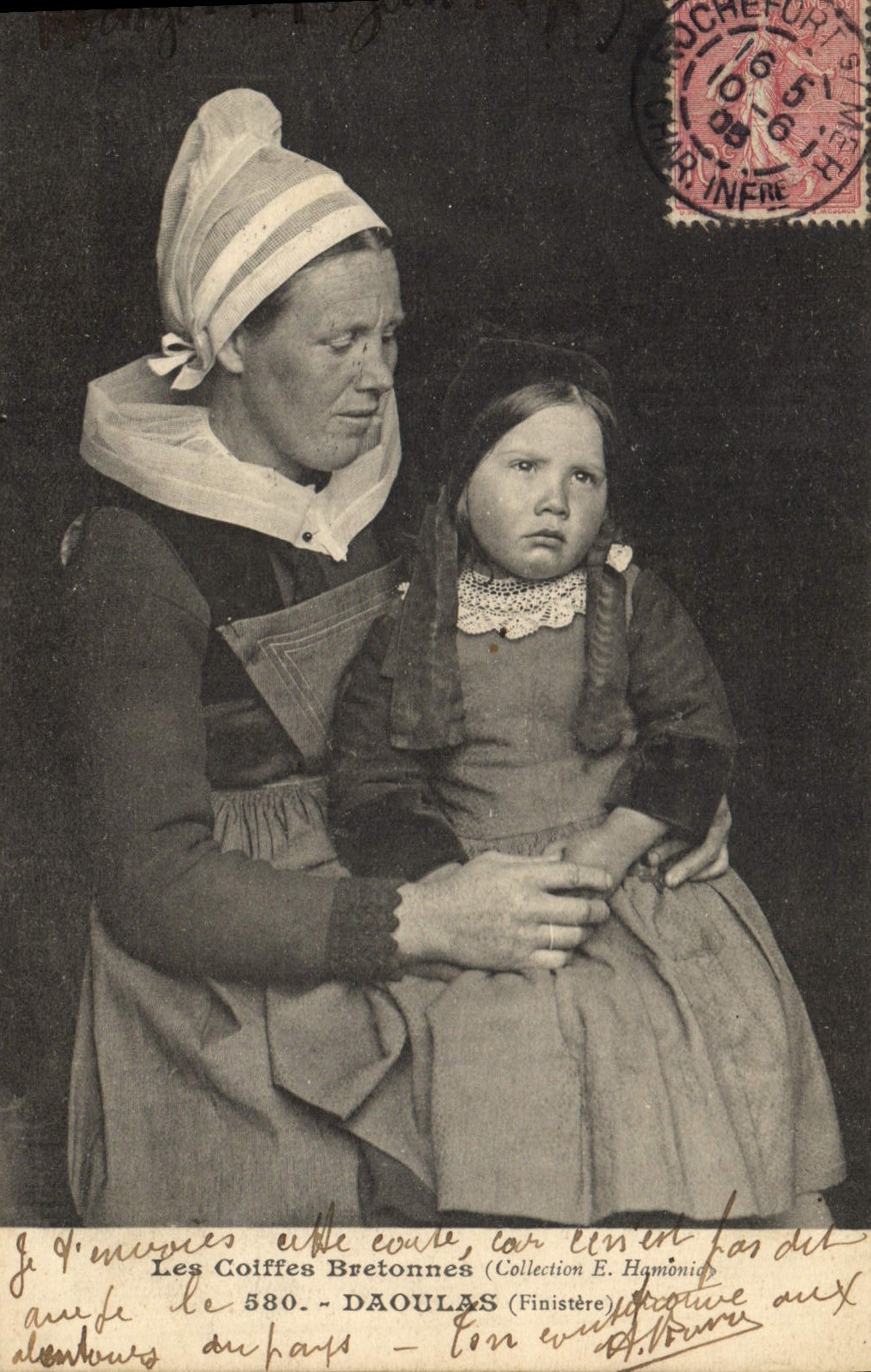 CPA Folklore Daoulas Femme Enfant