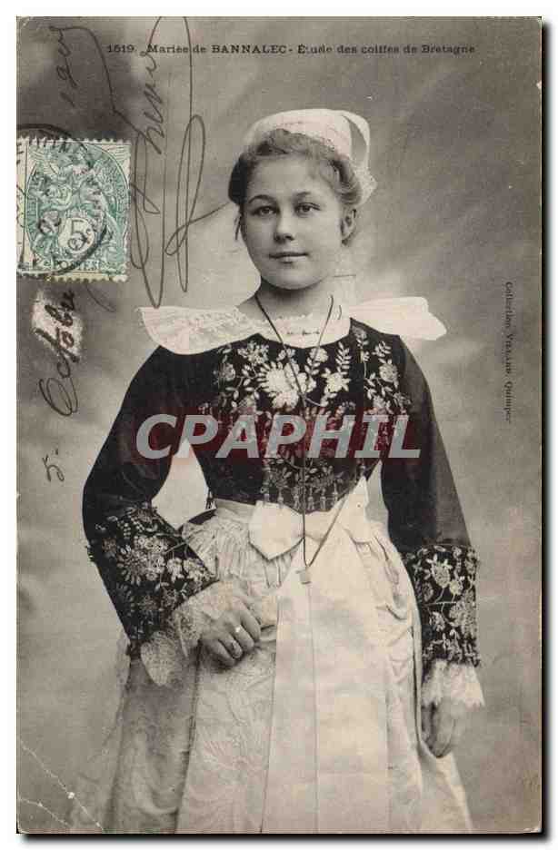 CPA Folklore Mariee de Bannalec Mariage 