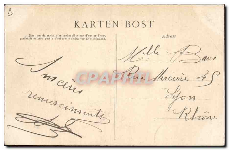 CPA Folklore Mariee de Bannalec Mariage  — Verso