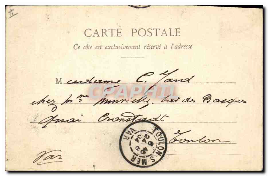 CPA Folklore Jeune fille de Rosporden — Verso