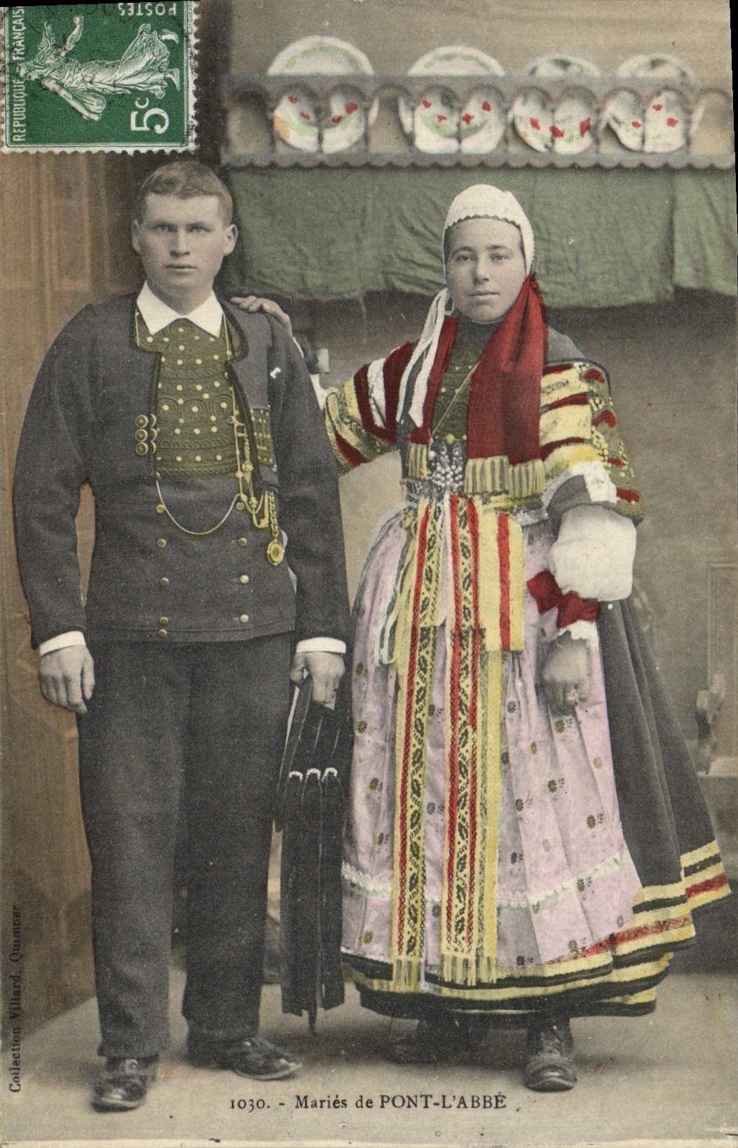 CPA Folklore Maries de Pont L'Abbe Mariage