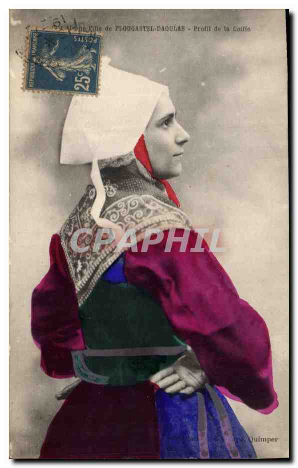 Fille de Plougasnél-Daoulas — Profil de la Goiffe — Éditeur : L. Le Goffard, Quimper