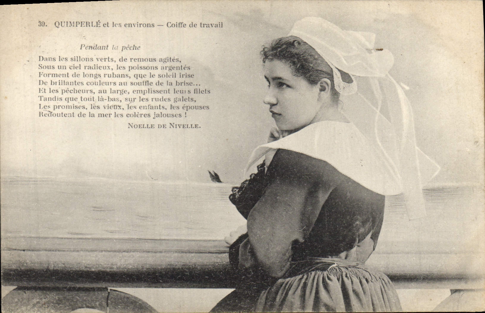 CPA Folklore Quimperle et les environs Coiffe de travail