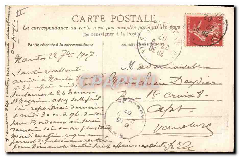 CPA Folklore Quimperle et les environs Coiffe de travail — Verso