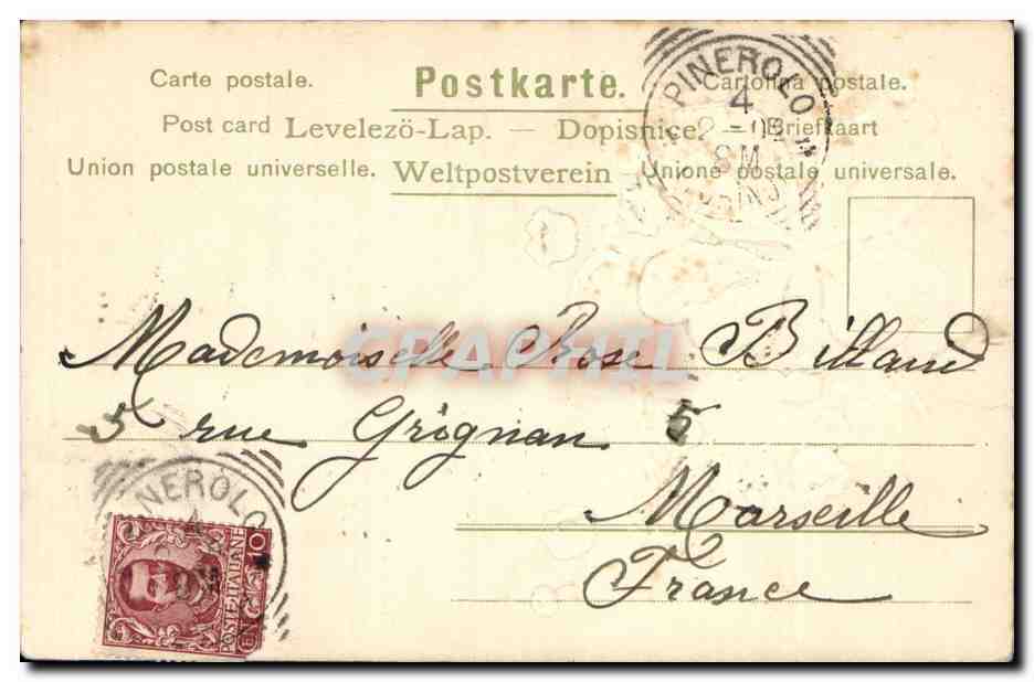 CPA Fantaisie Fleurs Trefle — Rückseite