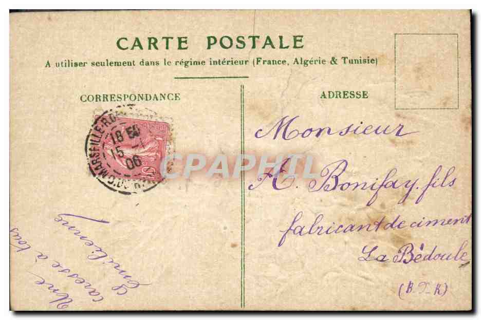 CPA Fantaisie Fleurs Oiseaux — Verso