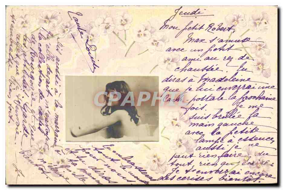 CPA Fantaisie Fleurs Enfant