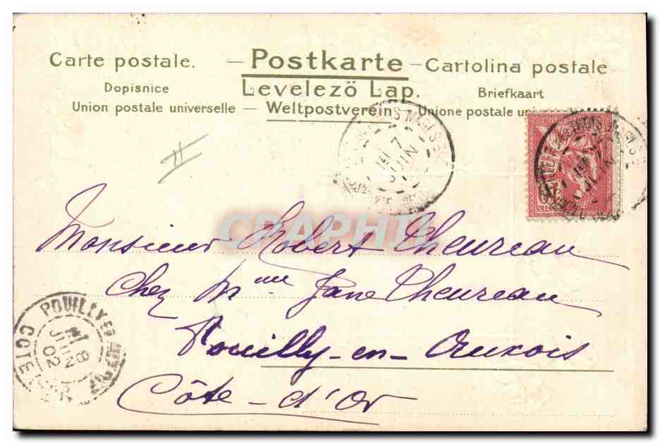 CPA Fantaisie Fleurs Enfant — Verso
