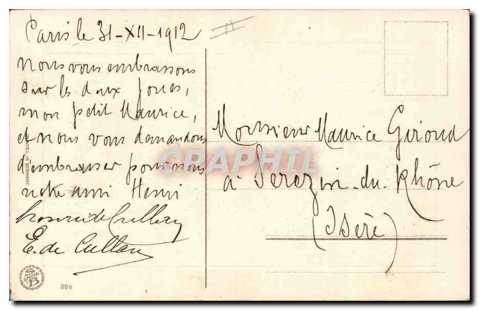 CPA Fantaisie Fleurs Chien Chiens — Rückseite