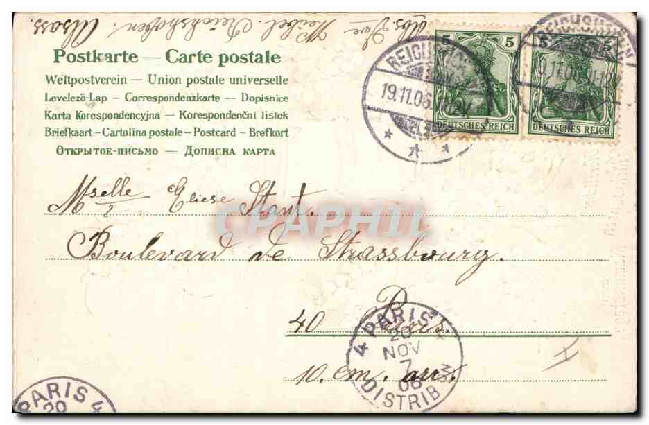 CPA Fantaisie Fleurs  — Rückseite