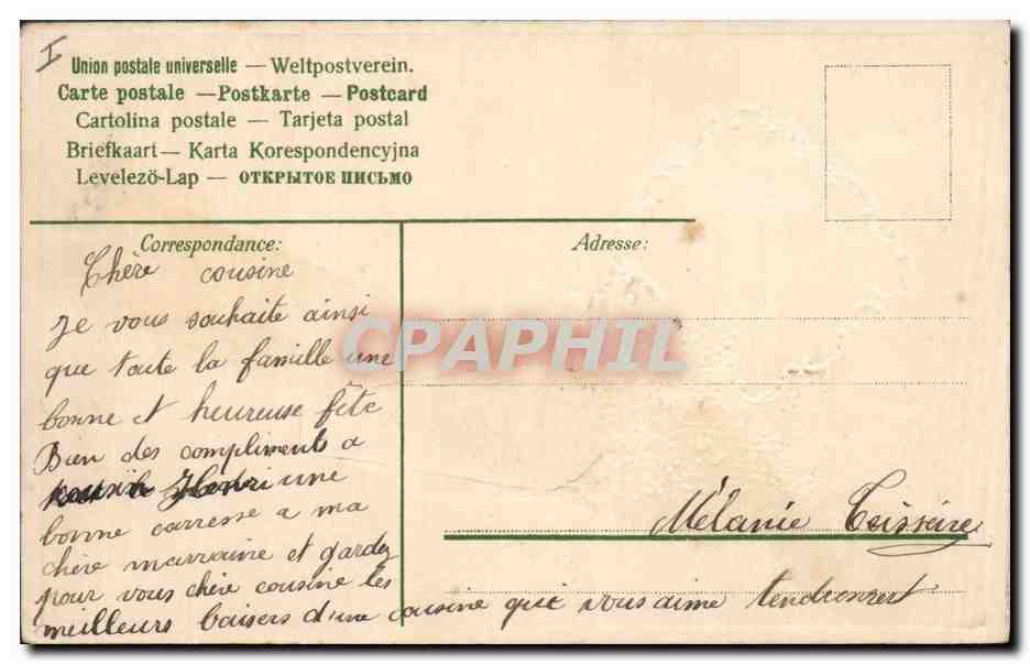 CPA Fantaisie Fleurs  — Rückseite