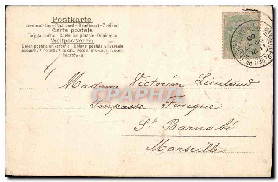 CPA Fantaisie Fleurs  — Verso