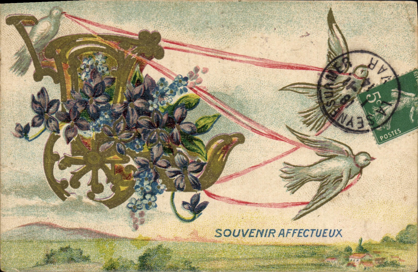 CPA Fantaisie Fleurs Colombes