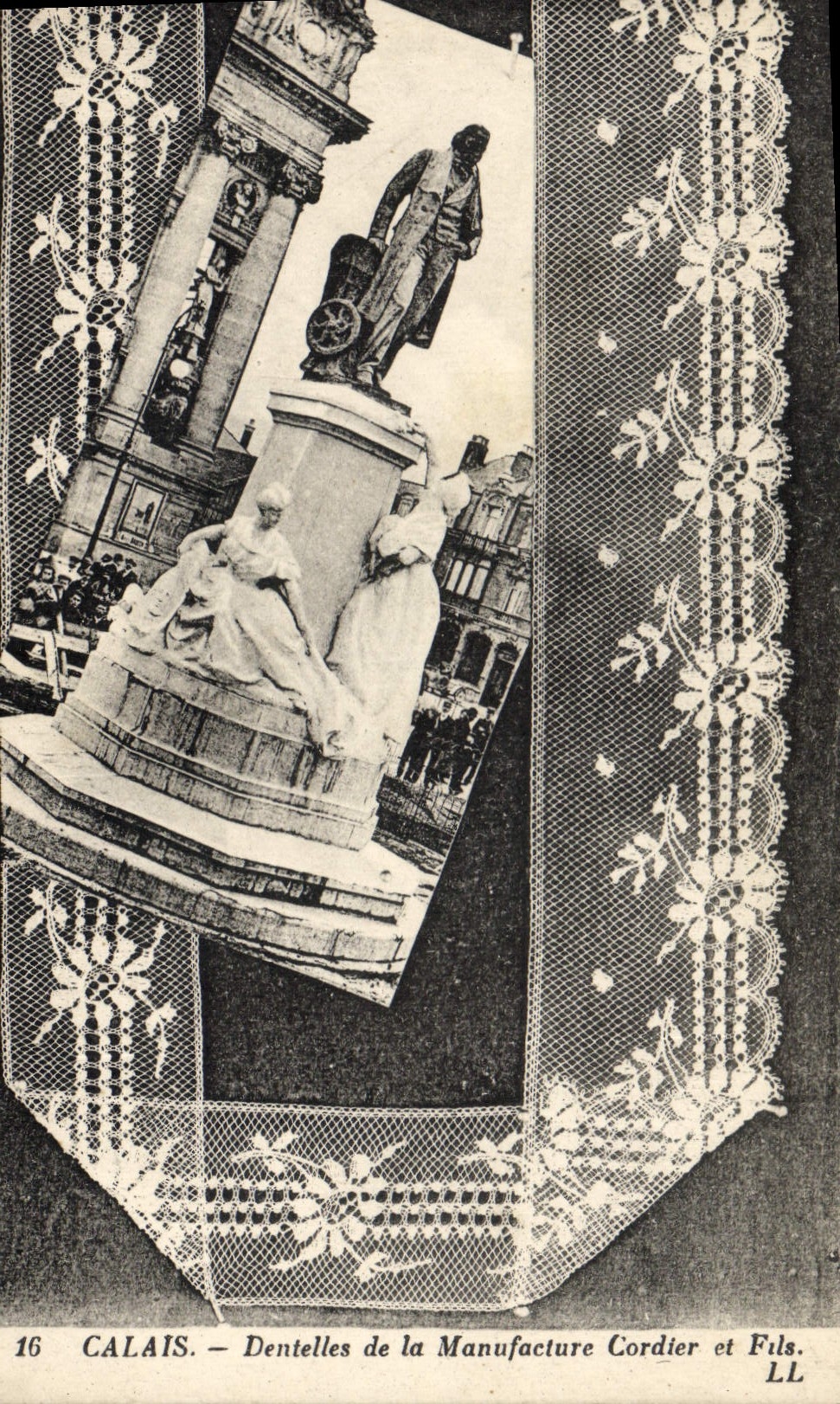 CPA Folklore Dentelle Dentelliere Calais Dentelles de la Manufacture Cordier et Fils
