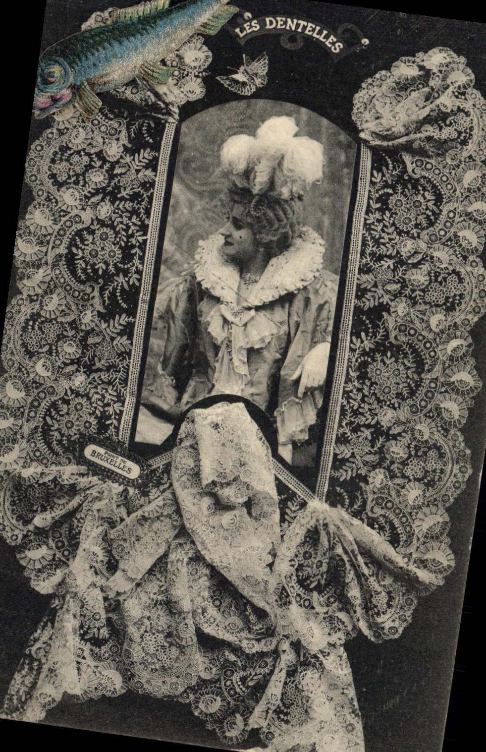 CPA Folklore Dentelle Dentelliere Bruxelles Poisson
