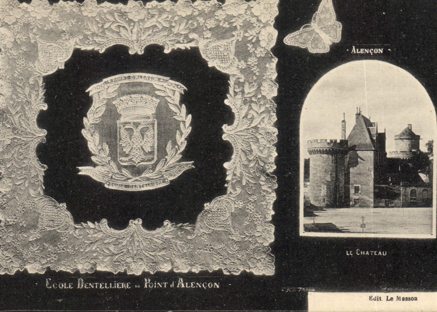 CPA Folklore Dentelle Ecole Dentelliere Point d'Alencon Le chateau