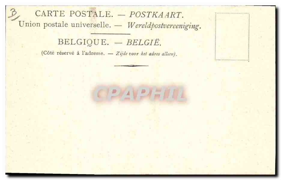 CPA Folklore Dentelle Dentelliere Belgique Mlle Van Costenoble — Verso