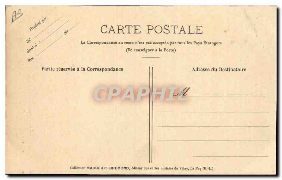 CPA Folklore Dentelle Dentelliere Le Puy Le Velay — Verso