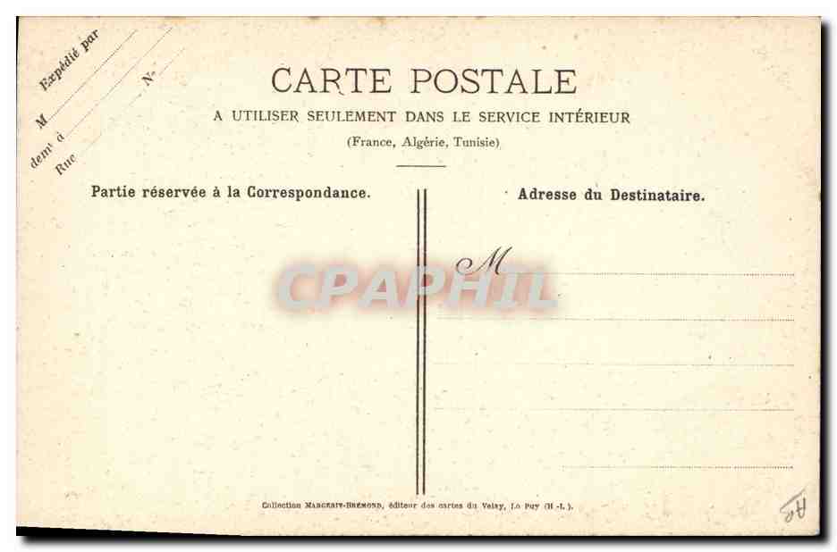 CPA Folklore Dentelle Dentelliere Le donjon du chateau de Polignac Le Puy — Verso