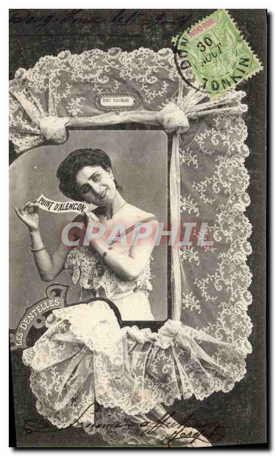 CPA Folklore Dentelle Dentelliere Point d'Alencon Indochine Alencon