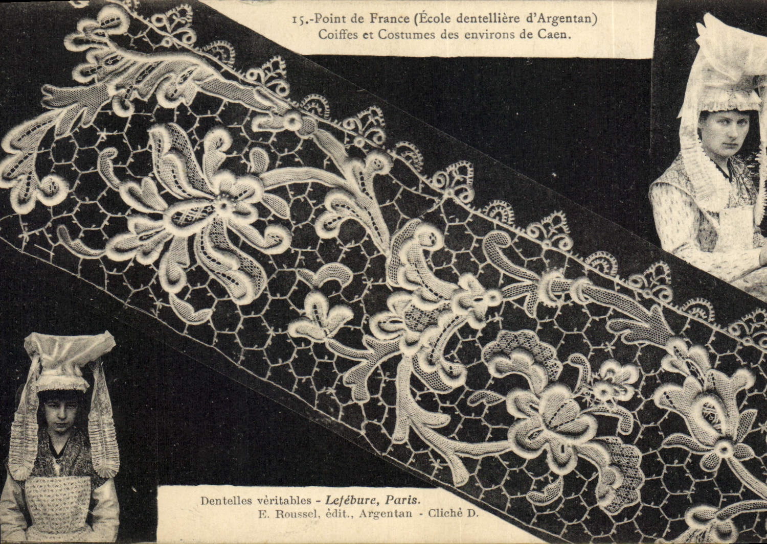 CPA Folklore Dentelle Dentelliere Point de France Ecole dentelliere d'Argentan Environs de Caen