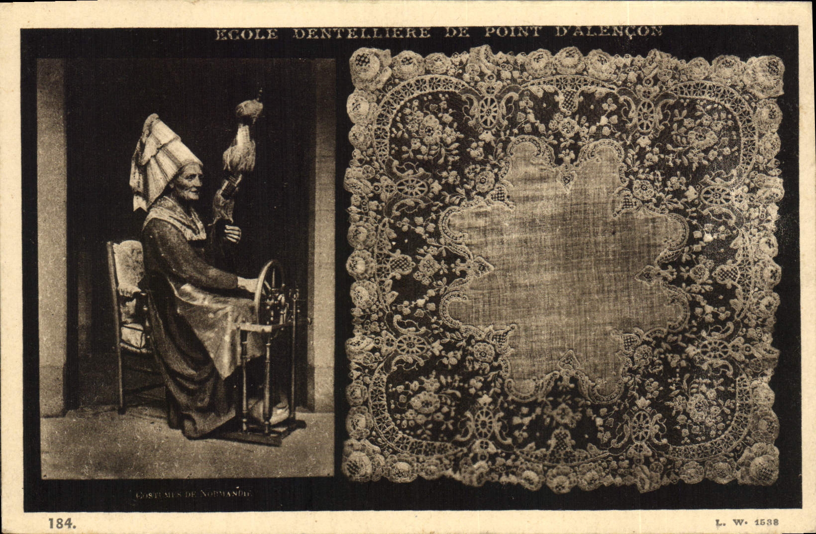 CPA Folklore Dentelle Ecole Dentelliere du Point d'Alencon Normandie