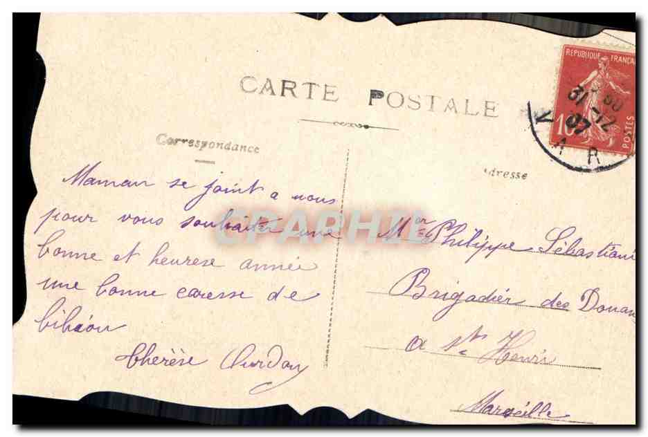 CPA Fantaisie Main Fleurs Colombe — Verso
