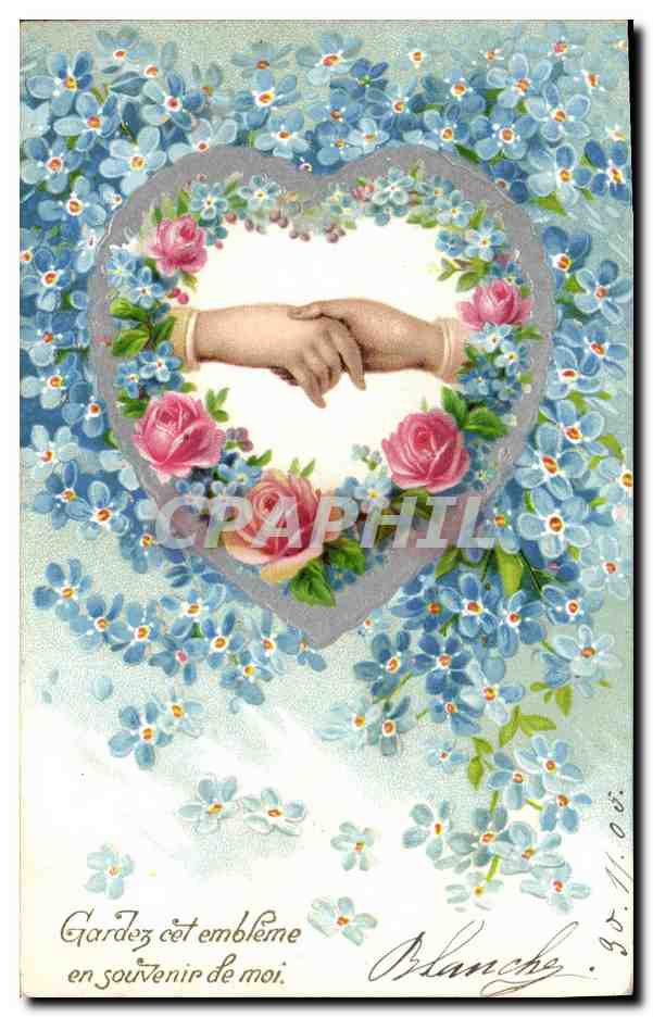 CPA Fantaisie Main Fleurs 