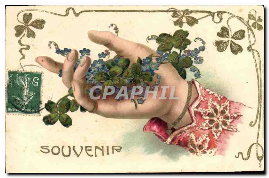 CPA Fantaisie Main Fleurs 